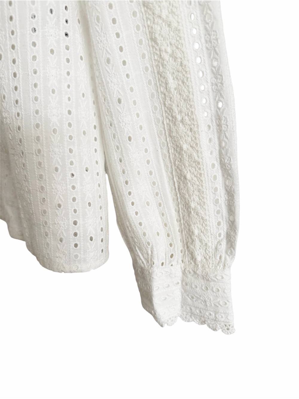 SEZANE Marinette Eyelet Button Down Shirt White Exru - NWOT, 36 / Small / 4 - Picture 7 of 16